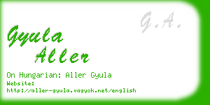 gyula aller business card